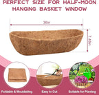 Riare 2 Pack 36 Inch Trough Coco Coir Liners for Planters, Pre-Formed Coconut Coir Replacement Liner Natural Coco Fiber Window Box Liners for Wall Planter, Window Basket Deck Railing Planter