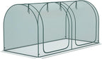Outsunny 8' x 4' Crop Cage, Plant Protection Tent with Two Zippered Doors, Storage Bag and 4 Ground Stakes, for Garden, Yard, Lawn, Green