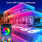FBZ 100Ft Outdoor Waterproof LED Strip Lights,Music Sync RGB IP65 Led Lights with App Control and Remote,Color Changing Waterproof Led Rope Lights for Outdoor,Balcony,Roof,Garden,Stairs Party