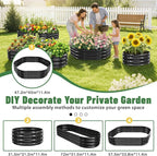 Hexagon Raised Garden Bed, 48 Inch Diagonal & 12 Inch Tall, Galvanized Steel Planter Box with Wave-Shaped Metal Panels for Outdoor Flower,Tree,Herb & Vegetable Garden (Black, 4FT X 1FT)