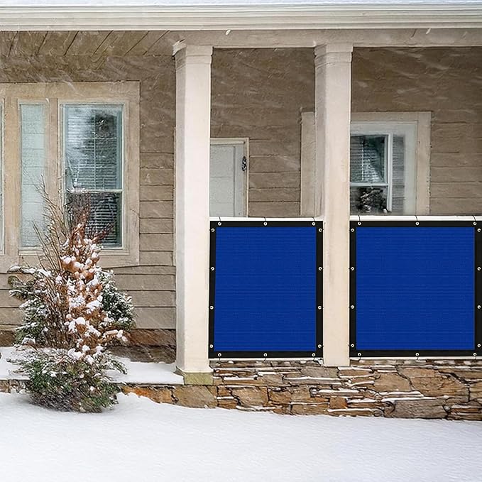 UPGRADE Privacy Screen 6' x 50' Fence Commercial Shade Cover with Brass Grommets Heavy Duty Perfect for Outdoor Back Yard, Blue, Customizable