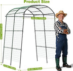 Miory Garden Arch Trellis for Climbing Plants Outdoor, Metal Plants Support Trellis for Climbing Vine Tomato Vegetable Flower Fruit, Cucumber Trellis for Raised Bed (71 x 83 Inch)