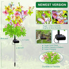 Solar Garden Lights Outdoor Waterproof,4 Packs Solar Swaying Butterfly Lights Decor,Gardening Butterfly Gifts for Mom Women,Solar Flowers Plant Lights Decorative Stakes for Yard Patio Lawn Pathway