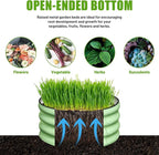 SnugNiture 2x2x1ft Round Galvanized Raised Garden Bed Kit Outdoor, Metal Planter Box for Planting Plants Vegetables, Green