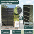 Decorative Fence Panel Screen, 6-Piece Black HDPE Outdoor Privacy Screen