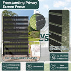 Decorative Fence Panel Screen, 6-Piece Black HDPE Outdoor Privacy Screen