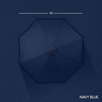 Best Choice Products 10ft Solar LED Offset Cantilever Hanging Market Patio Umbrella, Smooth 360° Rotation, 8 Sturdy Ribs, Easy Adjustment - Navy Blue