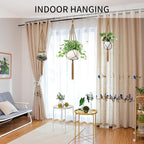 Macrame Plant Hanger - Fits 4 to 13 inches Pots for Indoor Outdoor, 34"/41"/46" 3 Sizes Set, Brown (POTS NOT Included)