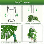 Coomin 32.6in Monstera Plant Support for Indoor Plants, 2P Trellis for Climbing Plants Indoor, Plant Climber Stakes for Potted Plants