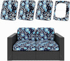 Patio Cushion Covers 4-Piece Set, Bluebell Stretch Fit Polyester Blend