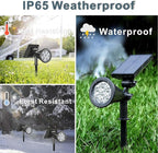 Solar Spotlights Outdoor, 7-LED Flag Pole Spot Lights, RGB Color Changing Solar Powered Landscape Flagpole Light, Dusk-to-Dawn Waterproof Ground Spotlight for Christmas Tree Yard Garden (Multicolored)