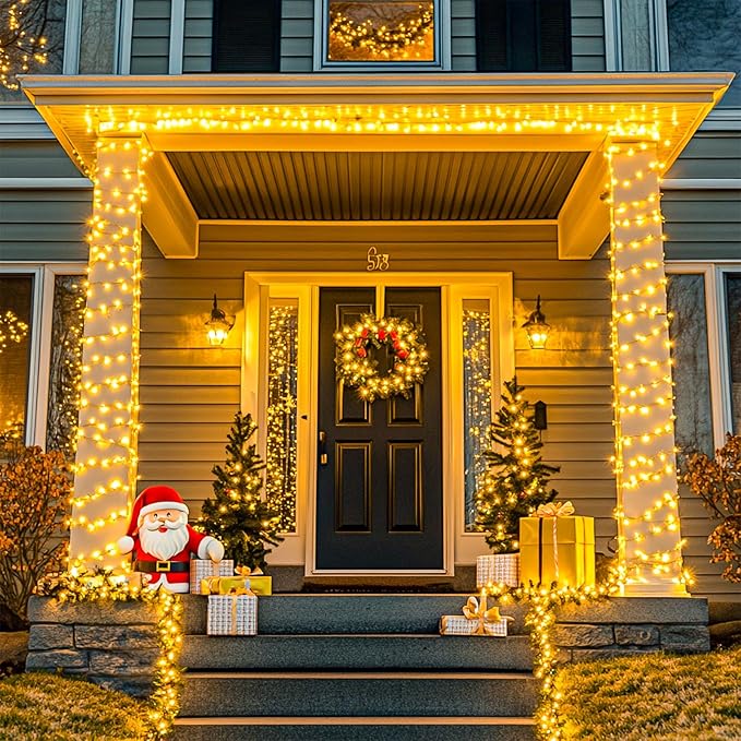 String Lights 272 Ft 1000 Warm White LEDs with Remote and 8 Modes