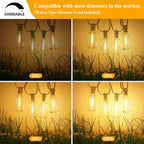 Brightever LED Outdoor String Lights,100FT Patio Lights with 52 Shatterproof ST38 Vintage Edison Bulbs 2700K Dimmable, Outside Hanging Light Waterproof for Porch Deck, Garden, Backyard, Balcony White
