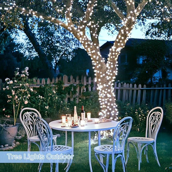 String Lights 800 LED White Outdoor Christmas Lights with Remote