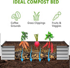 12x4x1FT Galvanized Raised Garden Bed Kit,Vegetable Boxes-Rectangle Metal Flower Box,Large Planter Raised Beds Outdoor Garden for Planting,Fruit,Herb-Silver