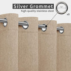 Easy-Going Linen Look Outdoor Curtains Waterproof Windproof Porch Curtains, Soft Thicken Outdoor Privacy Curtains for Patio, Gazebo, Grommet Top and Tab Bottom Drape, 1 Panel, 54x120 inch, Beige