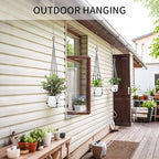 Macrame Plant Hanger - Fits 4 to 15 inches Pots for Indoor Outdoor, 43"/35"/29" Different Sizes Set, Gray (POTS NOT Included)