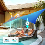 Quictent 20x16ft 185G HDPE Rectangle Sun Shade Sail Canopy 98% UV Block Outdoor Patio Garden with Hardware Kit (Blue)