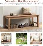 Stoog Outdoor Bench, 2-Person Outdoor Poly Lumber Backless Bench, Weatherproof Garden Bench, Never Rot or Fade, Suit for Church, Backyard, Porch and Park, Teak