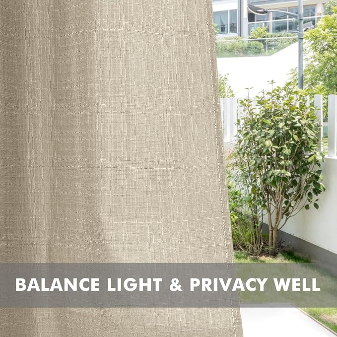 HolidayIdeas 6 Panels Linen Outdoor Curtains - Image 5