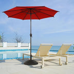 Abba Patio 11FT Lyon Outdoor Patio Umbrella Outdoor Table Umbrella with Push Button Tilt and Crank Market Umbrella 8 Sturdy Ribs UV Protection Waterproof for Garden Deck Backyard Pool Dark Red