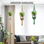 Macrame Plant Hanger - Fits 3 to 6 inches Pots for Indoor Outdoor, 35 Inch, Set of 2, Brown (POTS NOT Included)