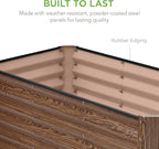 Best Choice Products 4x2x2ft Outdoor Metal Raised Garden Bed, Deep Root Box Planter for Vegetables, Flowers, Herbs, 119 Gallon Capacity, 100% Non Toxic Materials - Dark Brown Wood Grain