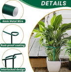 TCBWFY 10 Pack Garden Plant Support Stakes,10" Widex16 High Heavy Duty Interlinked Half Round Peony Support Ring Cage for Indoor Outdoor Plants,Plant Supports for Peony,Tomato,Hydrangea,Rose