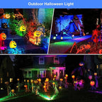 Halloween Christmas Spotlight Outdoor Color Changing Landscape Spotlights,12W RGBW LED Outdoor Spot Lights for Yard Garden Decor,Waterproof 110V Plug in Landscape Lighting with Remote,6 Packs