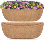 Y&M 48" Coco Liner for Window Box Deck Basket Planter Trough Coconut Fiber Liners, 2pcs Trough Coco Liner Pre-Formed Replacement