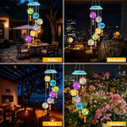 Toodour Solar Wind Chime, Color Changing Hydrangea Ball Wind Chimes LED Decorative Mobile Waterproof Outdoor Solar Lights Gifts for Mom Grandma, Garden, Patio, Yard, Window Decoration Birthday Gift