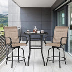 Yaheetech 6 Piece Patio Swivel Bar Stools Texteline Bistro Chairs with High Back/Armrest/Footrest, All Weather Padded Seating Outdoor Furniture Height Outdoor Chairs for Outside, Lawn & Garden