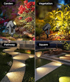 Outdoor Landscape Lighting, 4 Pack Outdoor Spotlights, LED Landscape Lights for House Yard Garden Lawn Tree Fence Plant Flags Pathway, 12V 2700K Warm White, IP65 Waterproof