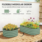 Outsunny 3.5' x 2' x 1' Galvanized Raised Garden Bed Kit, Outdoor Metal Elevated Planter Box with Safety Edging, Easy DIY Stock Tank for Growing Flowers, Herbs & Vegetables, Green