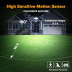 LUTEC 80W 9000LM LED Security Lights Motion Sensor Outdoor Lights, 4 Head LED Flood Lights Outdoor 5000K Daylight, IP65 Waterproof, Motion Detected Lights for Outside, Garage, Yard (Black) - 2 Pack
