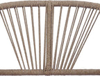 Merax 4-Piece Acacia Wood Patio Conversation Set - Curved Tub Loveseat & Chairs with Woven Rope Accents,Slatted Coffee Table & Weather-Resistant Cushions for Outdoor Deck,Garden or Balcony,Teak+ Beige