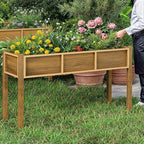 YITAHOME 48x18x30in Raised Garden Bed, Weather Resistant Poly Lumber Planter Box with Legs, Elevated Garden Bed for Yard, Garden, Balcony - Brown