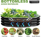 4x2x1ft-2pcs-Oval Raised Garden Bed Kit, Galvanized Planter Garden Boxes Outdoor, Metal Raised Garden Beds for Vegetables,Fruits, Flower,Black
