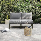Sundale Outdoor 3 Pieces Patio Furniture Set, Metal Outdoor Sectional Sofa with Coffee Table, All-Weather Modern Outdoor Conversation Sets for Balcony, Porch, Poolside, Sunroom