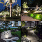 APONUO Solar Spot Lights Outdoor 2-in-1 Solar Landscape Lighting Dusk to Dawn Solar Uplights IP65 Waterproof 9.8ft Cable Outdoor Spot Lights for Yard Pathway Garden Tree Decoration (Cool White)
