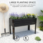 Galvanized Raised Garden Bed with Legs,48×18×30in Elevated Planter Box for Backyard,Garden, Patio, Balcony, 300lb Capacity,Planters for Outdoor Plants,Black