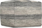 SIMPLIHOME Clay Square Pouf - 18 inch Wide Upholstered Cotton Ottoman in Grey Melange, Boho Footstool, Decorative Cube Pouf or Extra Seating for Living Room, Bedroom, or Kids Room, Assembled
