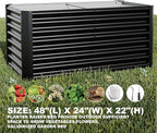 4x2x2ft(2 Pack) Raised Garden Bed Kit, Galvanized Planter Garden Boxes Outdoor, Metal Raised Garden Beds for Vegetables,Fruits, Flower,Black