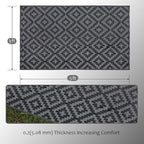 SAND MINE Waterproof Outdoor Rug 8x8 ft, Plastic Reversible Rug, Modern Area Rug, Large Floor Mat for Outdoors, RV, Patio, Backyard, Deck, Picnic, Beach, Camping (3' x 5', Black Grey Lattice)