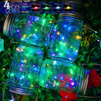 String Lights for Mason Jars, 8 Pack Multicolor Solar Lid Lights