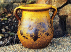 Goodman and Wife Egyptian Era Designed Earthen Ware Terra-Cotta Vessel/Planter with Looped Handles (Tulip Pumpkin Yellow)
