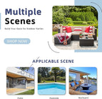 Vongrasig 5 Piece Patio Furniture Sets, Outdoor Patio Set Sectional Sofa, All-Weather PE Rattan Outdoor Couch with Ottoman, Glass Table for Garden, Backyard, Porch, Beige