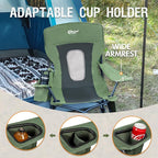 Portal Outdoor Rocking Chair Camping Folding Portable Rocker with Cup Holder Side Pocket Carry Bag, Support 350LBS (Mesh Green)