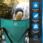 Kijaro Dual Lock Portable Camping Chair - Versatile Folding Sports and Outdoor Chair for Lawn - Locks Position - Ionian Turquoise