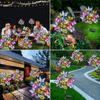 Solar Garden Lights Solar Lights Outdoor Waterproof Decorative 4 Pack with 88 LED 68 Butterfly Solar Lights for Garden Yard Decor Christmas Decorations, Gifts for Mother's Day Mom